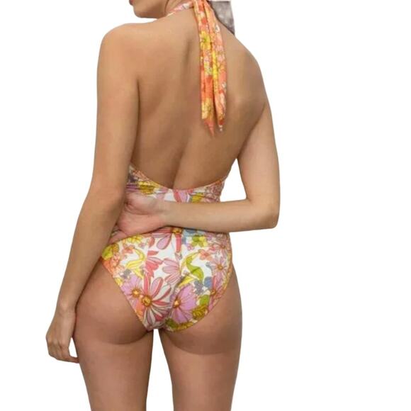 Sanctuary Reversible Halter Tie One Piece Swimsuit NWT - Picture 4 of 4